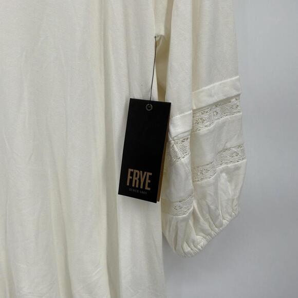 FRYE NWT Blouson Sleeve Split Neck Blouse - Picture 2 of 5